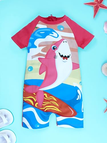 Image of KiddoPanti Boys & Girls Half Sleeve Mid Thigh Length Swim Suit