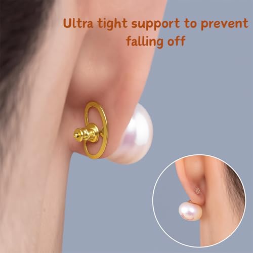 Image of Earring Supporter for Studs and Danglers, Invisible Backings Holder for Heavy Jewellery, Lightweight Ear Stopper Set for Women Girls Earrings