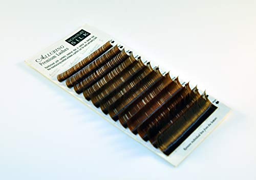 Alluring Dark Brown Mink Lashes D Curl Eyelash Extensions Volume .07mm Mixed