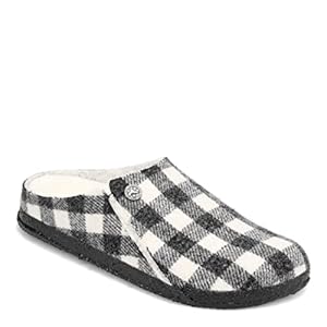 Birkenstock Women’s Zermatt Shearling Flats, Plaid White, 9-9.5 Medium US