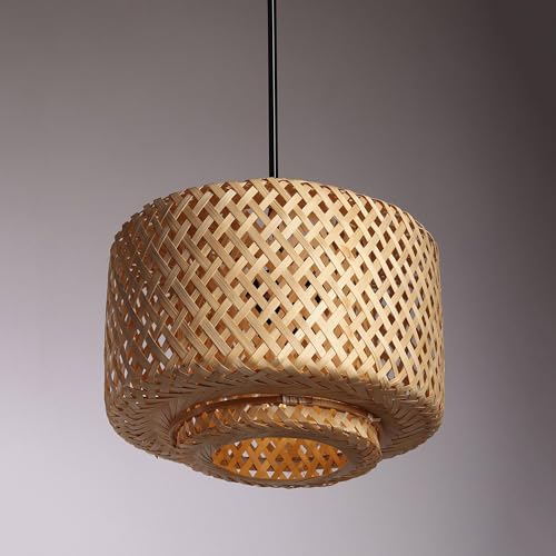 Image of Habere India-All the Cultures Fabricating India Hanging Lights for Living Room | Pendant Lampshade | Ceiling Lights for Hall | Ceiling Hanging Lamp (Small- Dia: 25x H: 27 cm)