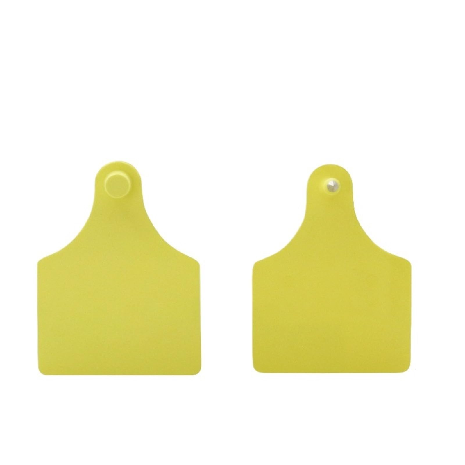 Set di 50/100 marcatori per orecchie con doppia marcatura per bovini, fattoria di animali sigillati, identificativi veterinari, cervi e cavalli, per la fattoria (giallo, 50 set)