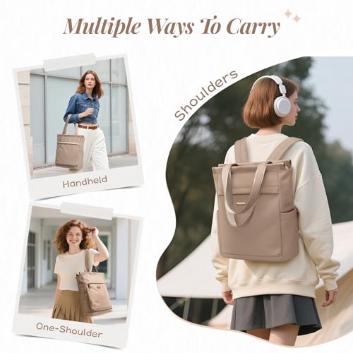 Mochila convertible para laptop para mujer casual tipo tote miniatura 2