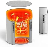 パネルヒーター 足元【540°全方位発熱&2025新登場】デスクヒーター 筒型 遠赤外線発熱 速暖 足元ヒーターデスク下 5段階温度調節 タイマー機能 PSE認証済 転倒自動OFF 電気足温器 足冷え対策 暖房器具 年寄り/ペット用 オフィス/部屋に適用(グレー)