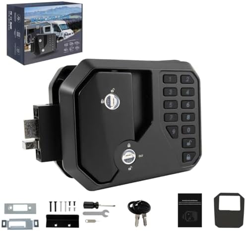 TIPHOPE RV Keyless Entry Door Lock,20M/65FT Remote Control RV Door Locks with Backlit Keypad,Weatherproof Zinc Alloy Camper Door Lock Replacement for Trailer Bus Yacht
