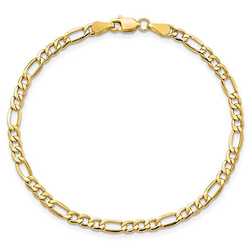 IceCarats 10K Solid Yellow Gold 3.5mm Figaro Link Chain Bracelet4
