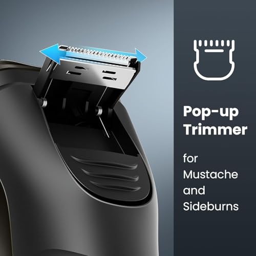 Electric Razor for Men Cordless: Wet/Dry Rotary Shaver Waterproof - USB Fast Charging & Sensitive Skin Care - Pop up Trimmer & Precision Blades