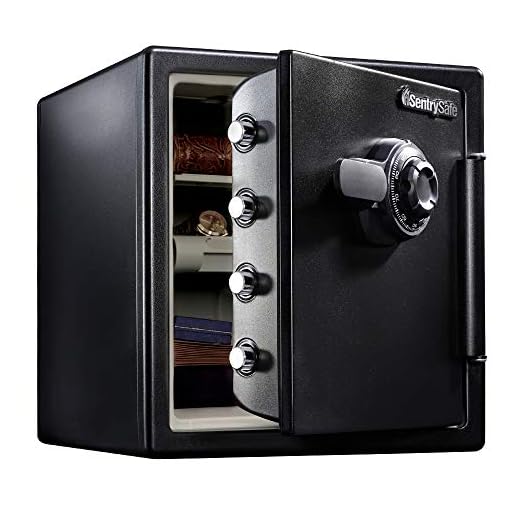SentrySafe Fireproof and Waterproof Steel Home Safe with Dial Combination Lock,1.23 Cubic Feet, 17.8 x 16.3 x 19.3 x Inches, SFW123CU,Black