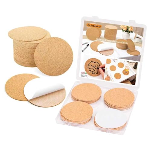 Self-Adhesive Cork Sheets Round 3.5 x 3.5 Cork Tiles Backing Sheets
