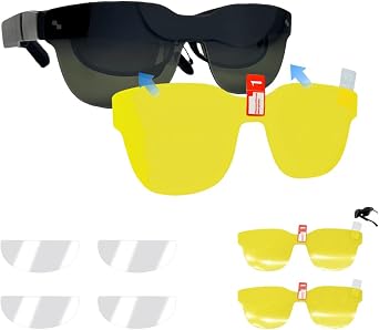 2 Pack Lens Protective Film Anti-scratch Compatible with RayNeo Air 2 Air3 Air3s/3s pro AR Glasses, HD Transparent for RayNeo Air2