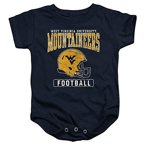 West Virginia University Official Football Helmet Unisex Infant Snap Suit for Baby,Navy, 12 Months