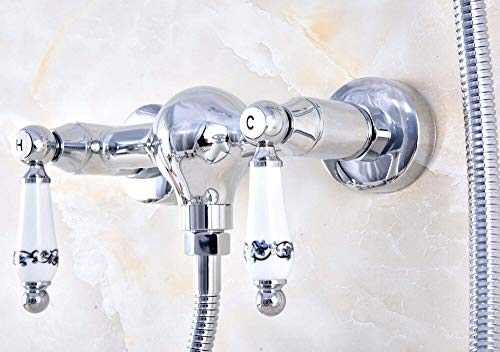 Ensemble de robinets de douche durables en laiton et chrome poli - 2