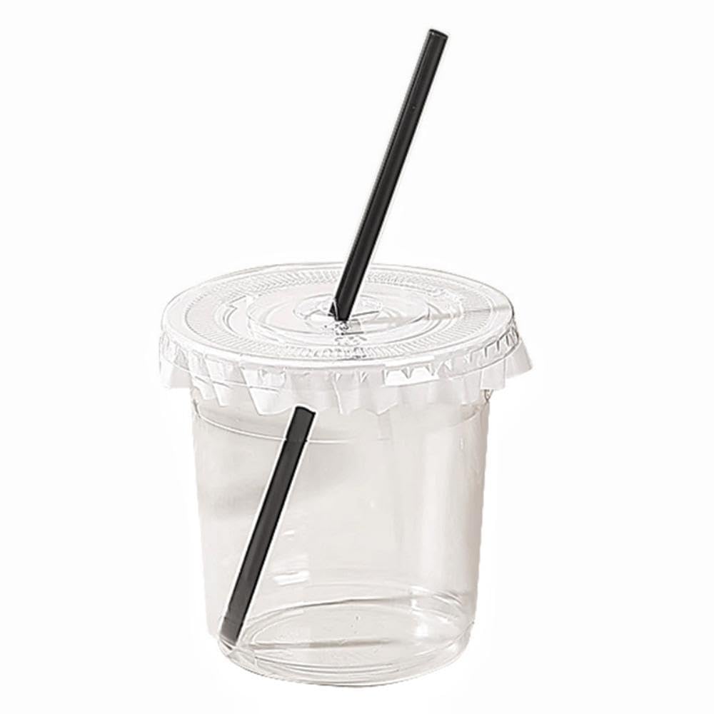 Amazon｜使い捨てカップ プラスチックカップ 100個 蓋付き ストロー 防 