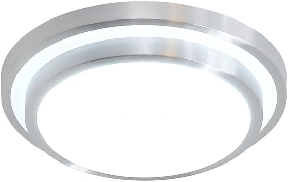 double silver round Flush Mount Ceiling Light Three color temperature adjustable Ceiling Lamps High light transmittance acrylic lampshade Ceiling Lighting Fixture, Bedroom Dining Room Balcony Lighting