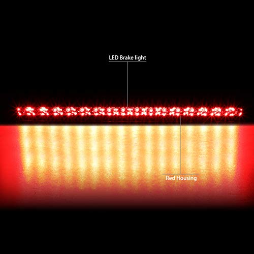 Led Red Housing Trunk Center High Mount 3Rd Third Tail Brake Light Stop Lamp Compatible With Ford Mustang 99-04 #TOP1