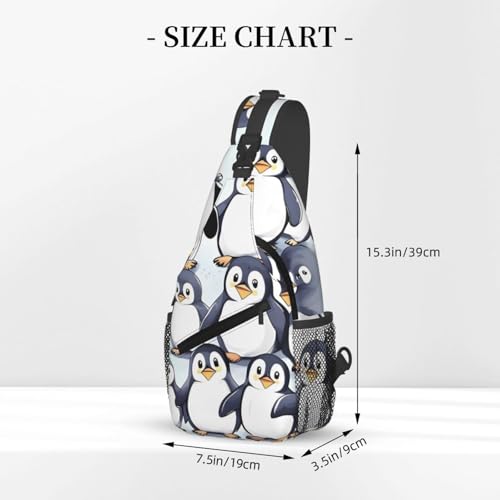 many Cute Baby Penguins Sketch Sling Backpack Cross Chest Bag Travel Crossbody Bags for Men Women Fashion Daypack3