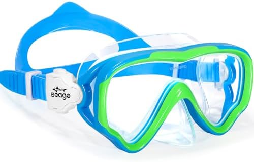 Seago Kids Swim Goggles with Nose Cover Anti-Fog Swimming Mask Youth 5-15