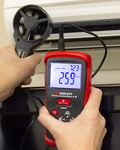 Image of Triplett AM320 Thermo-Anemometer with Built-In IR Thermometer, Air Velocity, and Air Flow
