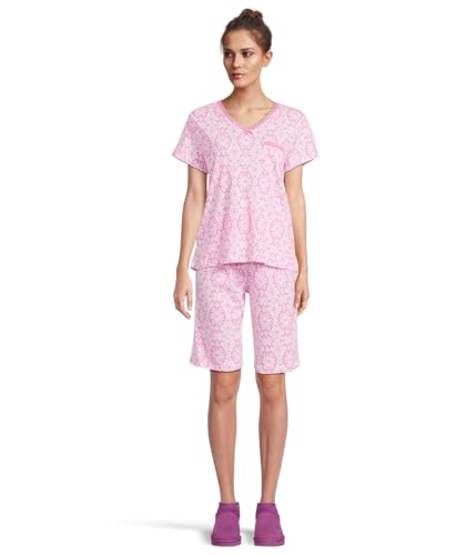 Image of Karen Neuburger Women's Short-sleeve Tee and Bermuda Short Pajama Set