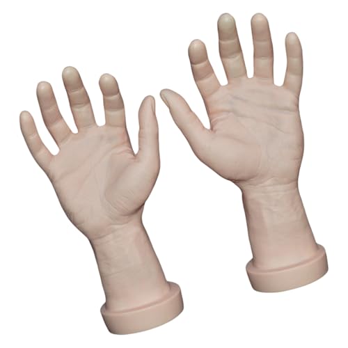 Beimus Maniquí de manos humanas sintéticas, 2 unidades, para hombre, accesorios realistas para entrenamiento de uñas y fiesta