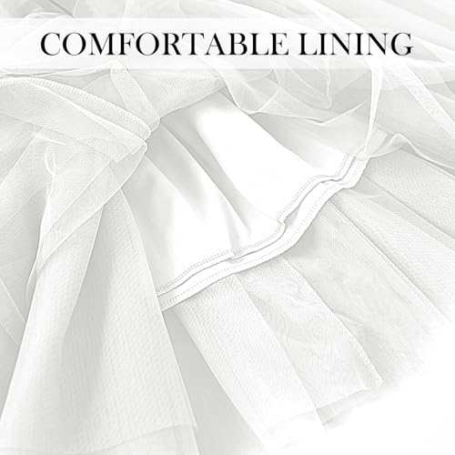 Women's Tulle Skirts A-Line Layered Mesh Midi Skirt High-Waisted Flowy Layered Tutu Skirts Bridesmaid Wedding Skirt4