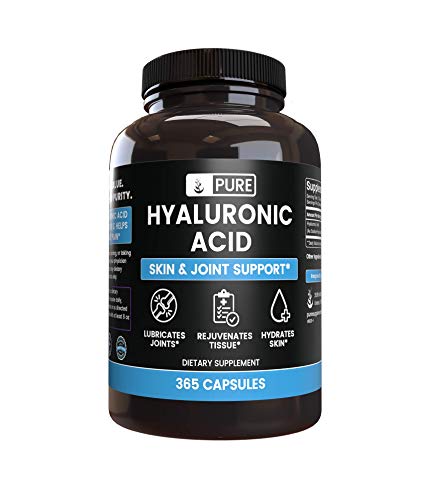 Hyaluronic Acid (365 Capsules) Pure, No Fillers, Naturally Sourced, Extra-Strength, Non-GMO (450 mg Serving)