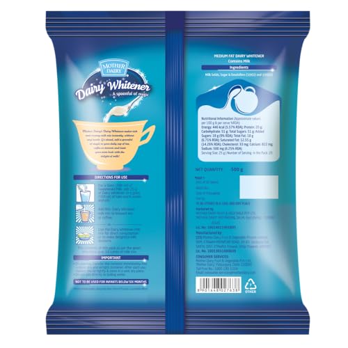 Image of Mother Dairy Dailycious Rich & Creamy Dairy Whitener Pouch, 500G, Powder