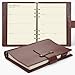 Nekmit Leather Planner 2025-2026, Monthly Weekly Planner, A5 Refillable 6 Ring Binder Runs From January 2025 to June 2026, Genuine Leather Cover with Inner Pockets and Pen Holder