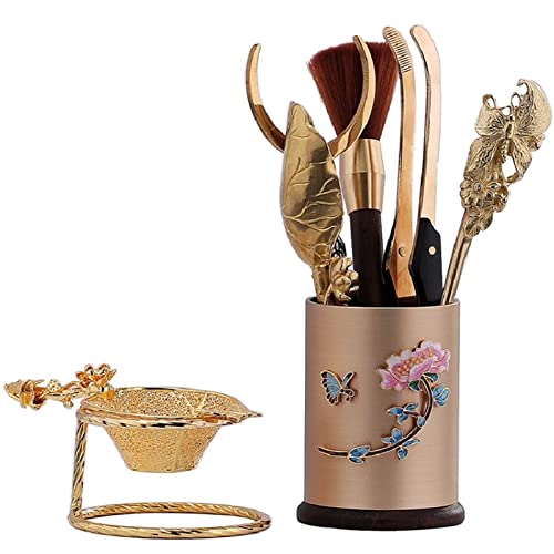 GRETD Ceremonia de té de Cobre Puro Seis artículos Set 6 Caballeros COLECCIÓN Completa Tea Herramientas COCINOS Chinos Accesorios (Color : A)