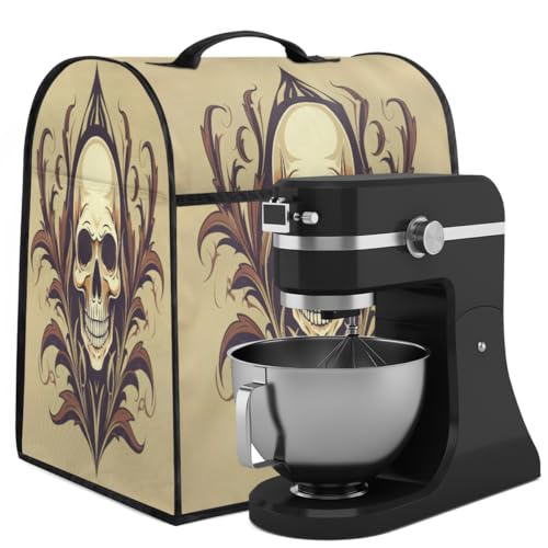 Coffee Maker Cover Skull Theme Kitchen Appliance Covers Small Appliance Covers Blender Cover Juicer Cover Dust Covers for Kitchen Appliances with Top Handle and Pockets,Washable,C713
