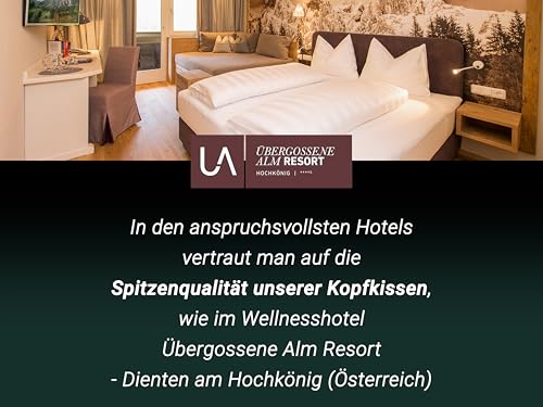 ZOLLNER Komfortables Kopfkissen - 50x80 cm - mit Reißverschluss – Individuell anpassbare Füllung aus Synthetikfasern - bis 95°C waschbar - Bezug aus Baumwollmischung - Hotelqualität