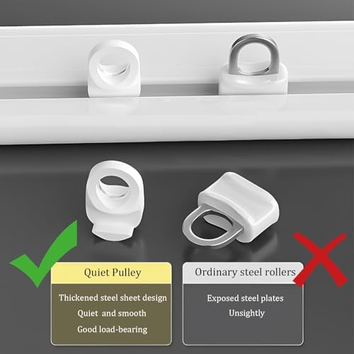 Ultra-Thin Silent Ceiling Track Rail with Rollers - 110cm Aluminum Room Divider for Bedroom, Hospital, Balcony - Invisible Design, Smooth Operation, Space-Saving Solution