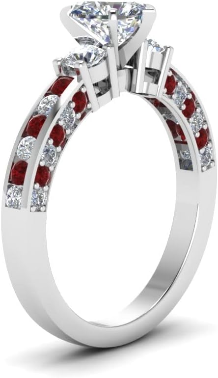 Choose Your Gemstone Channel Set 3 Diamond CZ Accent Ring Sterling Silver Heart Shape Side Stone Engagement Rings Minimal Modern Design Birthday Gift Wedding Gift US Size 4 to 12
