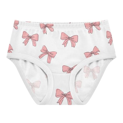 Wusikd Pink Bows (2) Girls' Underwear Cotton Girls Briefs Soft Toddler Underwear 2T