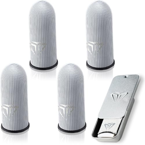 KUMSODE 4 Piezas Gaming Finger Sleeves, Guantes de Juegos móviles, Guantes de Pantalla táctil Antideslizantes y a Prueba de Sudor, adecuados para Cualquier Juego y Dispositivo móvil