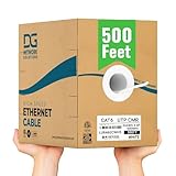 Cat6e Riser (CMR) UTP 24AWG Solide, cuivre nu, 600 MHz, ETL, câble Ethernet en vrac 500 blanc