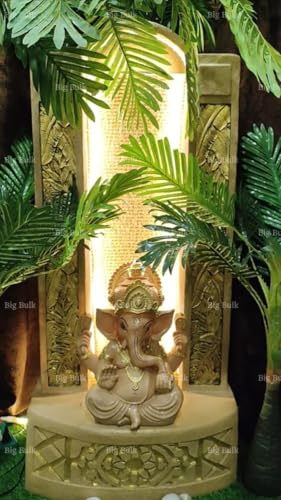 Image of Big Slate Buddha Fountain for Living Room Home Decor Garden Decoration and Drawing Room (Stone Ganpati Slate)