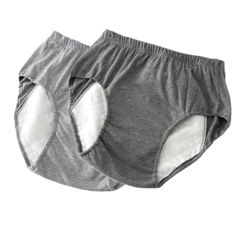 失禁パンツ 防水パンツ 200cc対応 漏れ防止 尿とりショーツ 介護用パンツ 男女兼用 中失禁対応 消臭抗菌 尿漏れパンツ 吸水下着 (2色2枚組, M)