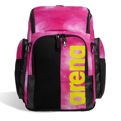 Image of ARENA Spiky III Backpack 45 Swimming Athlete Sports Gym Rucksack Large Training Gear Equipment Swim Bag for Men and Women, 45 Liters, Shocking Pink /Multi