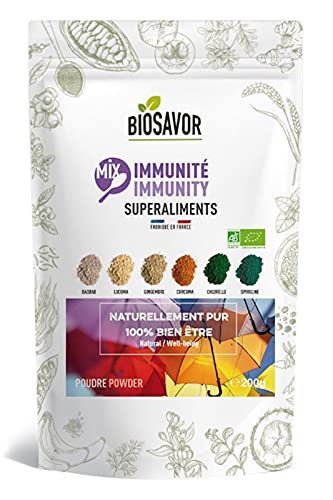 BIOSAVOR - Mix Immunité Bio en poudre 200g - Immunity powder mix - 100% Naturelle & Pure - Vegan et sans Gluten - Fabriqué en France Cover