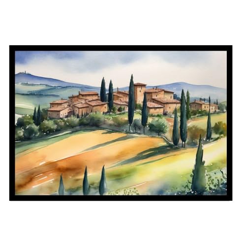 GAEKKO Quadro da parete Il paesaggio in Toscana – acquerello su vetro acrilico con cornice portafoto in vetro acrilico 30 x 20 cm