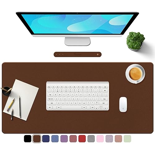 TOWWI PU Leather Desk Pad with Suede Base, Multi-Color Non-Slip M...
