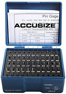 Accusize Industrial Tools Minus Pin Gauge Set, 0.011''-1.000'' 0.011"-0.060" M0(-)