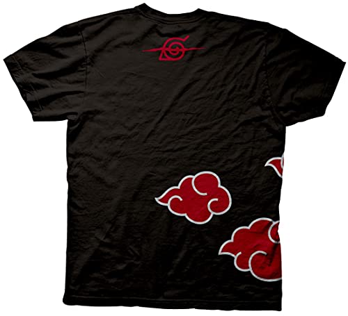 Ripple Junction Naruto Shippuden Men's Short Sleeve T-Shirt Akatsuki Clouds & Anti-Leaf Front & Back Logo Officially Licensed2