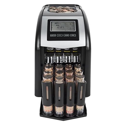 Royal Sovereign 4 Row Electric Coin Counter With Patented Anti-Jam Technology & Digital Counting Display (FS-44P),Black