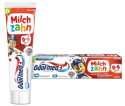 Odol-med3 Zahnpasta Milchzahn, für gesunde Milchzähne bis 6 Jahre, 50ml, Odol-med3 Zahncreme für Kinder besteht zu 95% aus Inhaltsstoffen natürlichen Ursprungs.