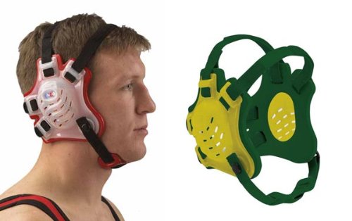 Cliff Keen F5 Tornado 4-Strap Stock Wrestling Head Gear - Light Gold/Dark Green/Dark Green — image 1