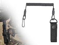 KAPSING Tactical Lanyard, Schwarz Spirale Schlüsselring, Elastisch Angeln Lanyards, Tactical Lanyard Für pfefferspray Pistole, Security ausrüstung, Ausziehbar auf 120 cm