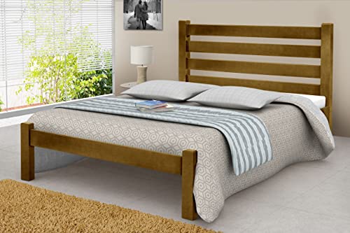 Cama Casal Bella Reforçada 100% Madeira Maciça Angelim - Cinamomo