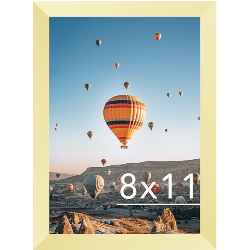 Image of JCJMY 8x11 Picture Frame Gold for Wall Hanging or Tabletop- Wall Mounting Horizontally or Vertically, 8 x 11 Wall Gallery Poster Photo Frame for 8 by 11 Photos, Gold